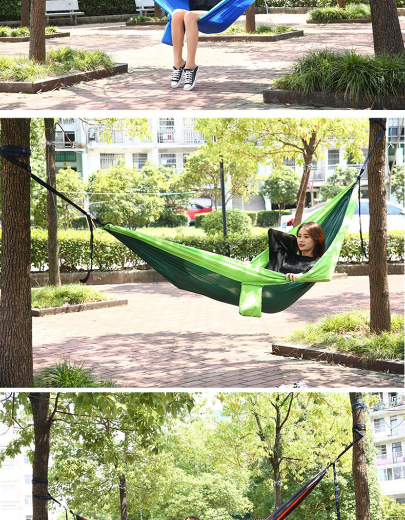 Cheap Goat Tents 1 2 Person Portable Outdoor Camping Hammock With Mosquito Net High Strength Parachute Fabric Hanging Bed Hunting Sleeping Swing Tents 